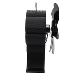 Black 6 Blade Heat Powered Stove Fan Thermodynamically Driven Fireplace Fan for Heat Dissipation - Extra Image