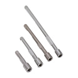 4pc 1/4in Drive Socket Extension Bar Set Long Shaft 50mm 75mm 100mm 150mm Ratchet Improved