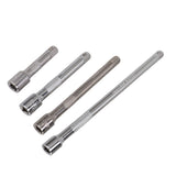 4pc 1/4in Drive Socket Extension Bar Set Long Shaft 50mm 75mm 100mm 150mm Ratchet Improved - Front View
