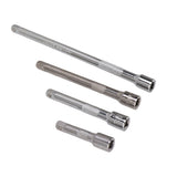 4pc 1/4in Drive Socket Extension Bar Set Long Shaft 50mm 75mm 100mm 150mm Ratchet Improved - Side View