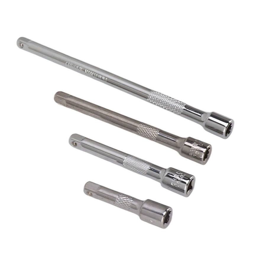 4pc 1/4in Drive Socket Extension Bar Set Long Shaft 50mm 75mm 100mm 150mm Ratchet Improved
