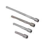 4pc 1/4in Drive Socket Extension Bar Set Long Shaft 50mm 75mm 100mm 150mm Ratchet Improved