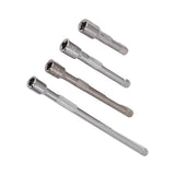 4pc 1/4in Drive Socket Extension Bar Set Long Shaft 50mm 75mm 100mm 150mm Ratchet Improved - Rear View