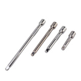 4pc 1/4in Drive Socket Extension Bar Set Long Shaft 50mm 75mm 100mm 150mm Ratchet Improved - Low Angle