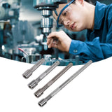 4pc 1/4in Drive Socket Extension Bar Set Long Shaft 50mm 75mm 100mm 150mm Ratchet Improved - Extra Image