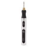 Portable Electric Engraving Tool Cordless Rotary Tool Non Slip Silver USB 4.2V 300mAh Engraving Pen for Metal Glass Wood - Front View
