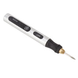 Portable Electric Engraving Tool Cordless Rotary Tool Non Slip Silver USB 4.2V 300mAh Engraving Pen for Metal Glass Wood - Low Angle