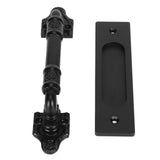 Sliding Barn Door Handle Double Sided Black Barn Door Pull Handle for Gates Garages - Top-Down View
