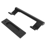 Sliding Door Handle Double Sided Universal Black Aluminum Alloy Barn Door Handles Hardwares for Home Bedroom - Low Angle