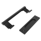 Sliding Door Handle Double Sided Universal Black Aluminum Alloy Barn Door Handles Hardwares for Home Bedroom - Extra Image