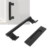 Sliding Door Handle Double Sided Universal Black Aluminum Alloy Barn Door Handles Hardwares for Home Bedroom - Extra Image