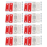 8 Pack Magnetic Door Catch Ultra Thin Door Latch Adhesive Stainless Steel 2 Way Installation Cabinet Closer for Kitchen