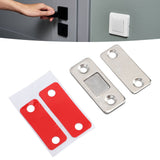 8 Pack Magnetic Door Catch Ultra Thin Door Latch Adhesive Stainless Steel 2 Way Installation Cabinet Closer for Kitchen