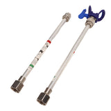 2PCS Spray Extension Rod G7/8 14 Stainless Steel Sprayer Tip Extension Pole Replacement for Home Silver - Rear View