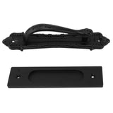Sliding Barn Door Handle Aluminum Alloy Black Punch Free Double Sided Door Pull Handles for Gate Cabinet - Front View