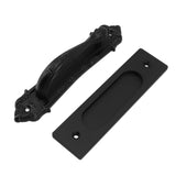 Sliding Barn Door Handle Aluminum Alloy Black Punch Free Double Sided Door Pull Handles for Gate Cabinet