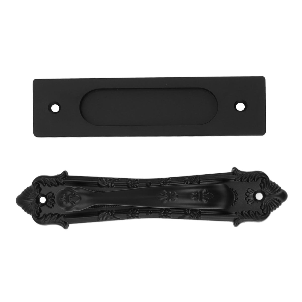 Sliding Barn Door Handle Aluminum Alloy Black Punch Free Double Sided Door Pull Handles for Gate Cabinet