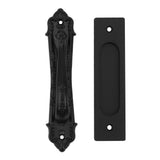 Sliding Barn Door Handle Aluminum Alloy Black Punch Free Double Sided Door Pull Handles for Gate Cabinet - Extra Image