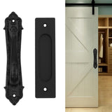 Sliding Barn Door Handle Aluminum Alloy Black Punch Free Double Sided Door Pull Handles for Gate Cabinet