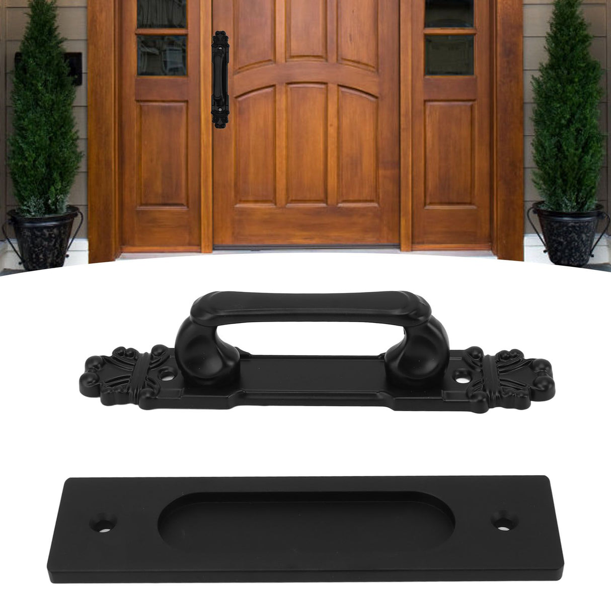 Sliding Barn Door Handles and Pulls Double Sided Hardware Set Easy To Install Aluminum Alloy Barn Door Hardware for Barns