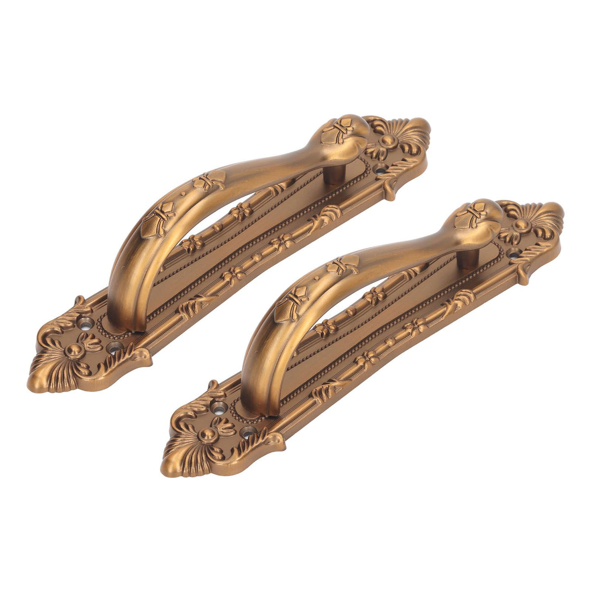 2 Set Sliding Barn Door Handles and Pulls Aluminum Alloy Bronze Pull Handle for Sliding Doors Gates with Screws