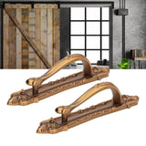 2 Set Sliding Barn Door Handles and Pulls Aluminum Alloy Bronze Pull Handle for Sliding Doors Gates with Screws