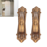2 Set Sliding Barn Door Handles and Pulls Aluminum Alloy Bronze Pull Handle for Sliding Doors Gates with Screws