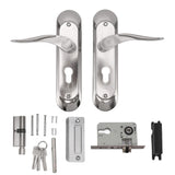 Door Interior Lever Passage Handle with Lock Easy Install Stainless Steel Door Handle for Bedroom Bathroom Closet Home