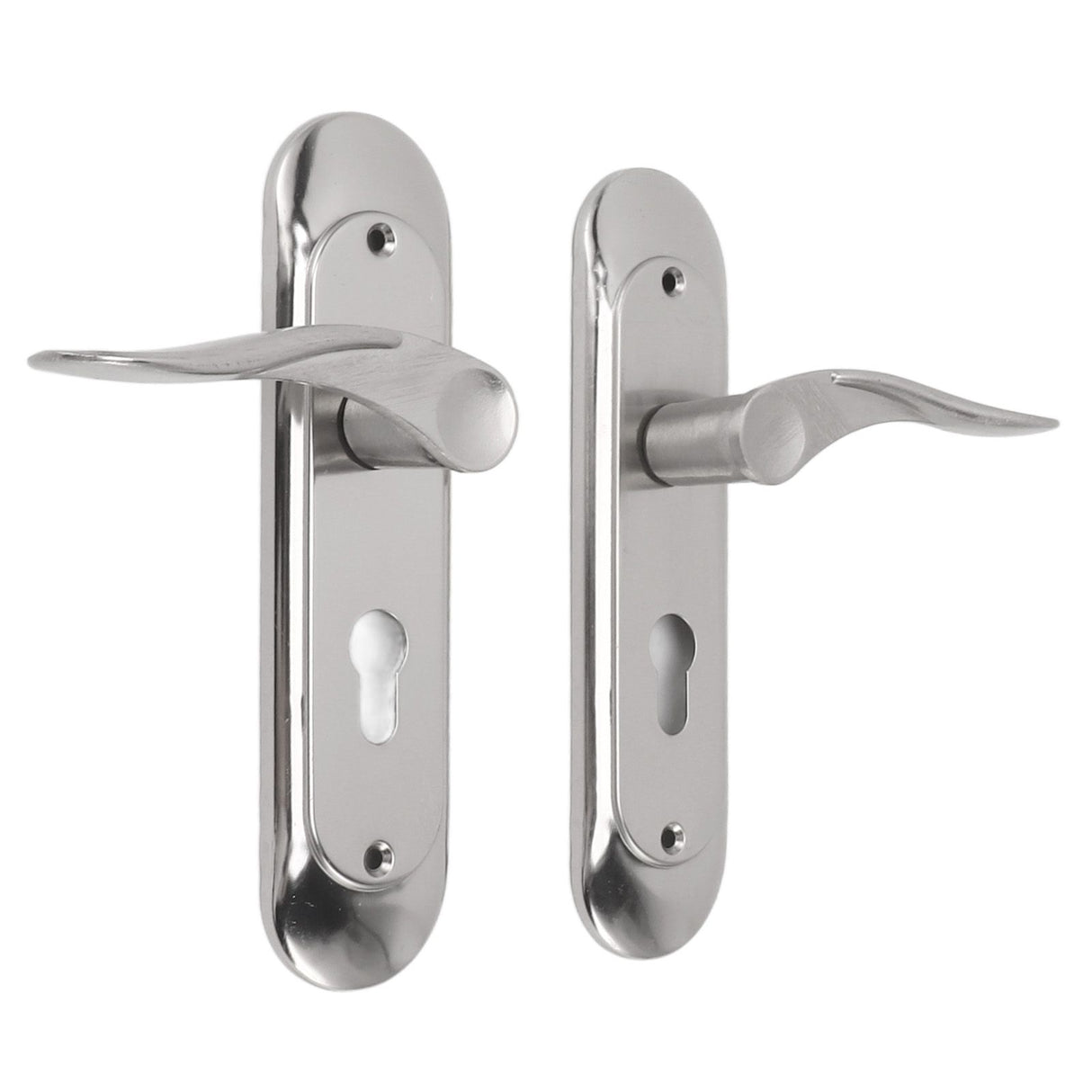 Door Interior Lever Passage Handle with Lock Easy Install Stainless Steel Door Handle for Bedroom Bathroom Closet Home