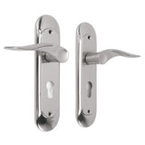 Door Interior Lever Passage Handle with Lock Easy Install Stainless Steel Door Handle for Bedroom Bathroom Closet Home