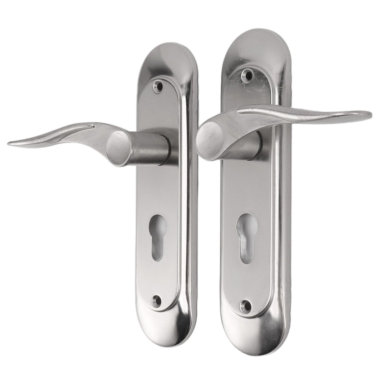 Door Interior Lever Passage Handle with Lock Easy Install Stainless Steel Door Handle for Bedroom Bathroom Closet Home