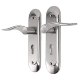 Door Interior Lever Passage Handle with Lock Easy Install Stainless Steel Door Handle for Bedroom Bathroom Closet Home