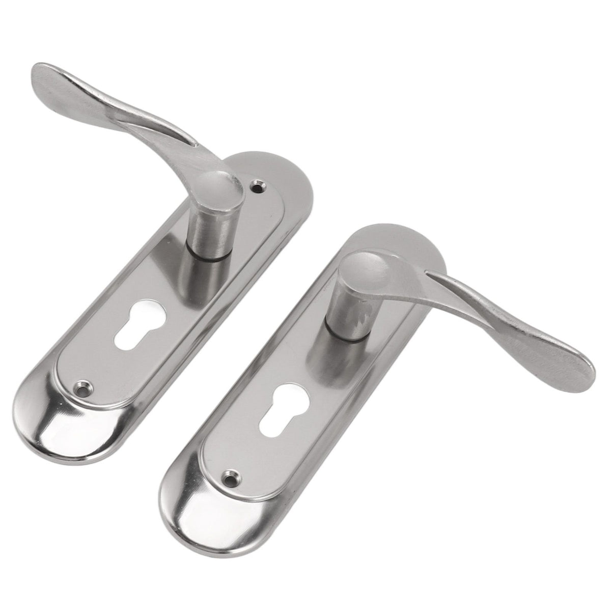 Door Interior Lever Passage Handle with Lock Easy Install Stainless Steel Door Handle for Bedroom Bathroom Closet Home