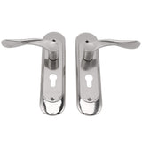 Door Interior Lever Passage Handle with Lock Easy Install Stainless Steel Door Handle for Bedroom Bathroom Closet Home