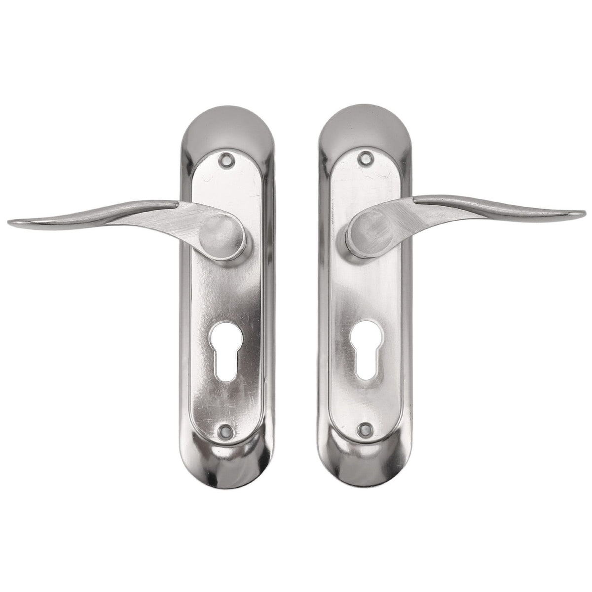 Door Interior Lever Passage Handle with Lock Easy Install Stainless Steel Door Handle for Bedroom Bathroom Closet Home