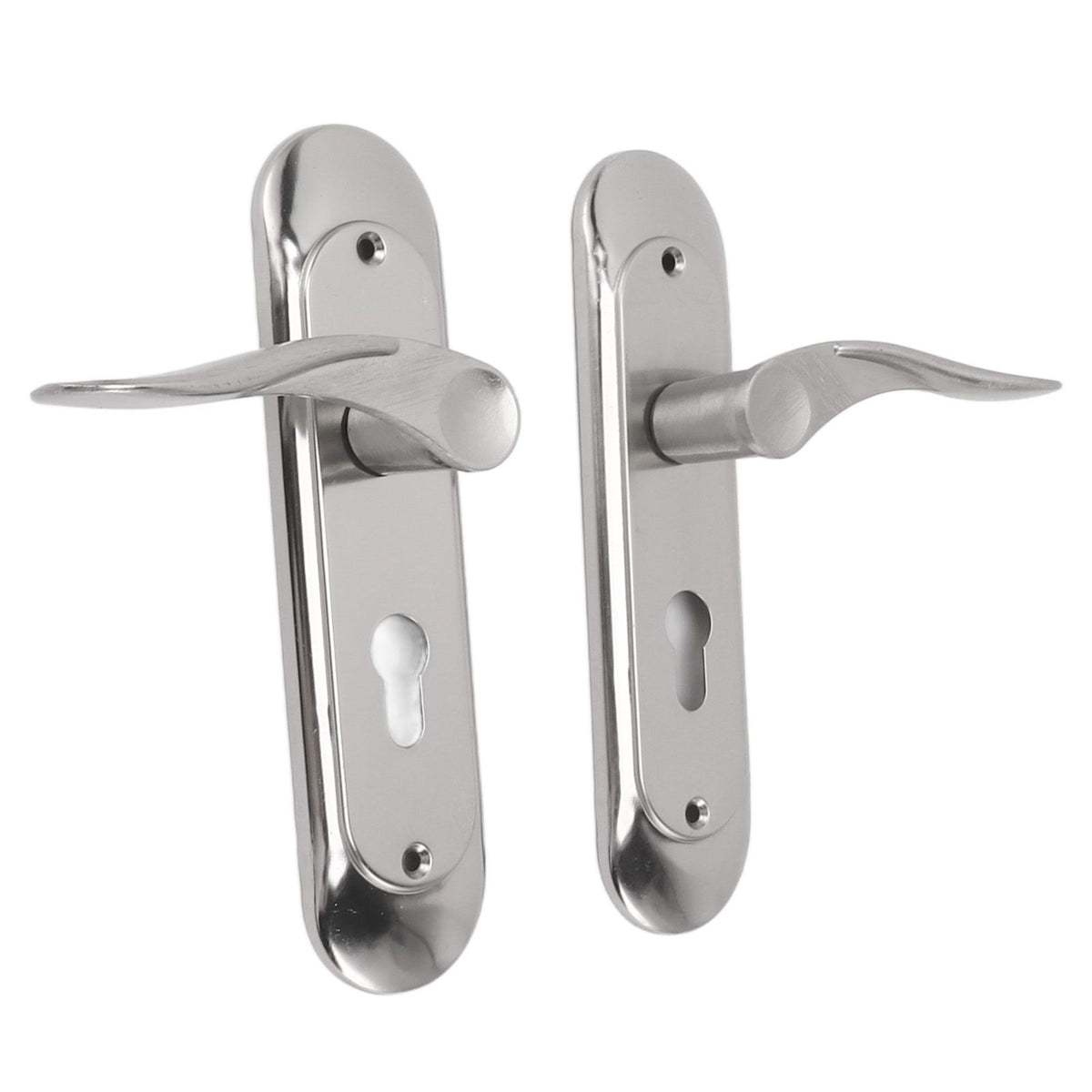 Door Interior Lever Passage Handle with Lock Easy Install Stainless Steel Door Handle for Bedroom Bathroom Closet Home