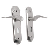 Door Interior Lever Passage Handle with Lock Easy Install Stainless Steel Door Handle for Bedroom Bathroom Closet Home