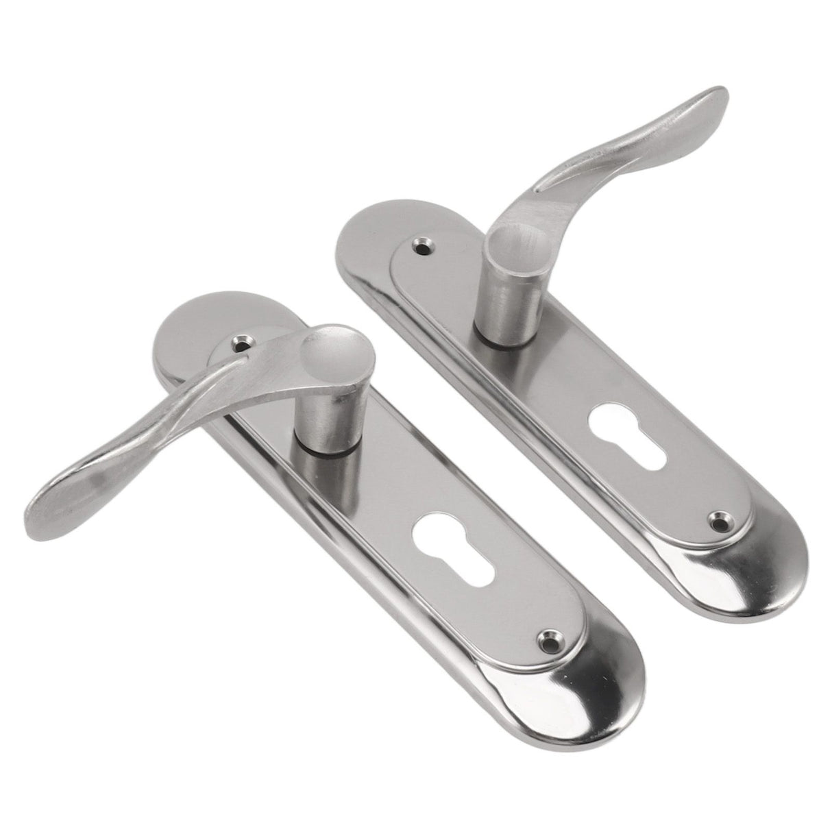 Door Interior Lever Passage Handle with Lock Easy Install Stainless Steel Door Handle for Bedroom Bathroom Closet Home