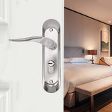 Door Interior Lever Passage Handle with Lock Easy Install Stainless Steel Door Handle for Bedroom Bathroom Closet Home