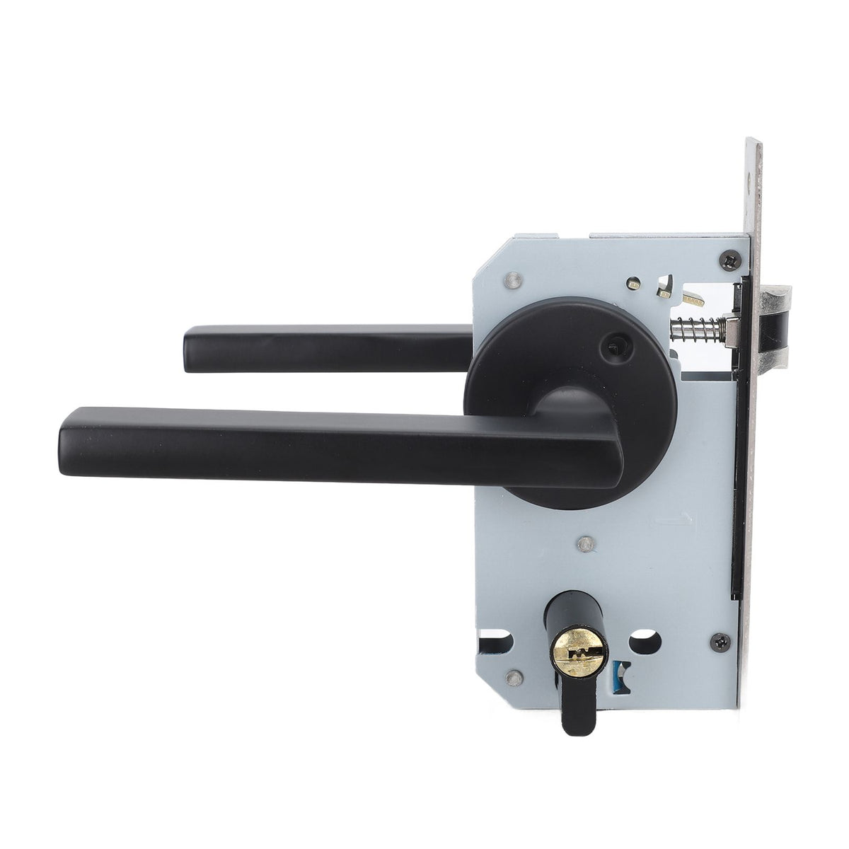 House Door Handle Lock Aluminum Black Antioxidant Coating Shock Resistance Door Lever for Bedroom Home Room