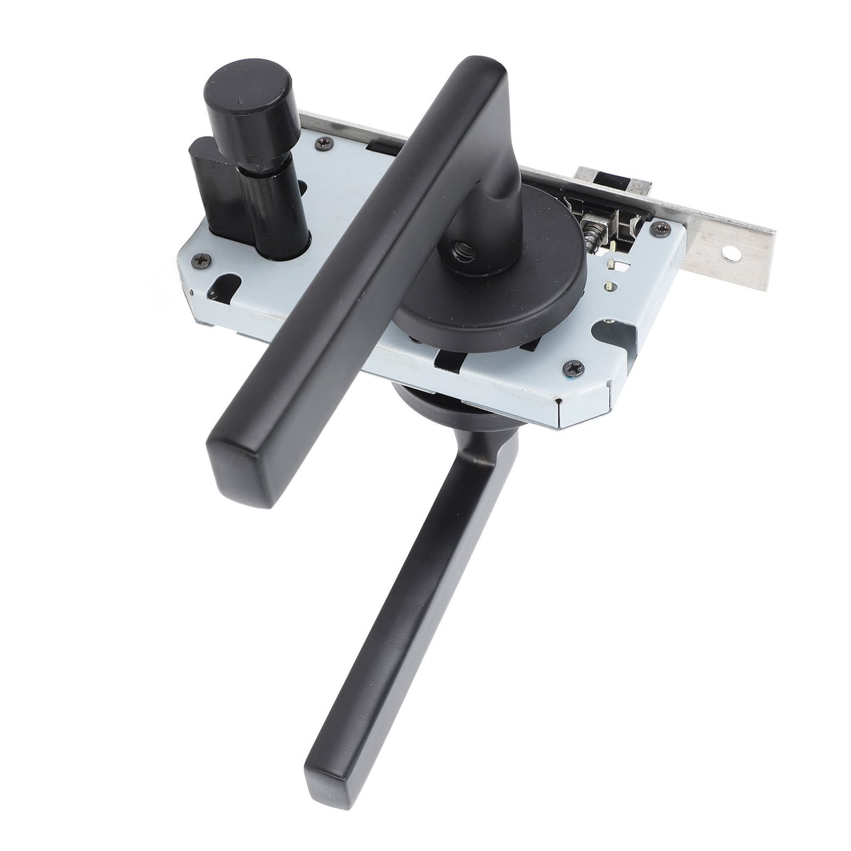House Door Handle Lock Aluminum Black Antioxidant Coating Shock Resistance Door Lever for Bedroom Home Room