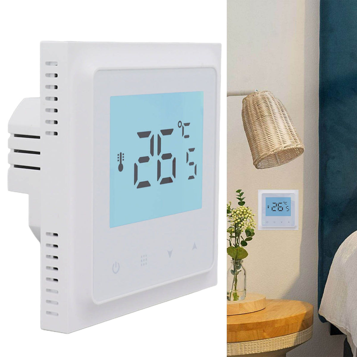 Digital Thermostat AC 90‑240V Accurate Control DIY Programming Underfloor Heating Thermostat for Wall Hanging Stove