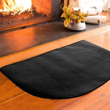 Fireproof Fireplace Mat Black Portable Stove Hearth Pad Slip Proof Under Grill Mat for Household Barbecue 100cm