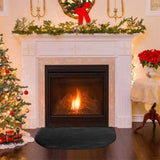 Fireproof Fireplace Mat Black Portable Stove Hearth Pad Slip Proof Under Grill Mat for Household Barbecue 100cm - Extra Image