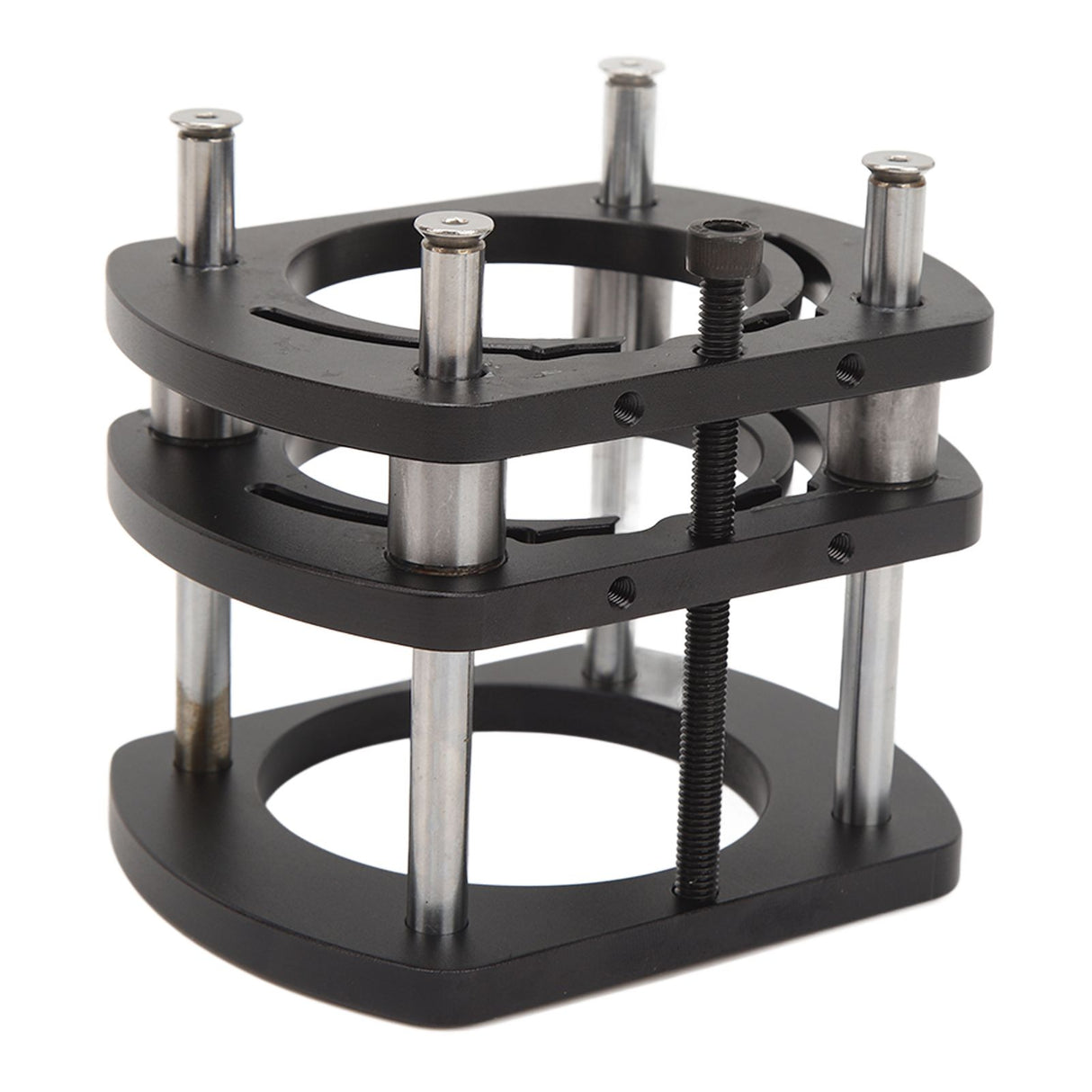 Trimming Machine Router Lift Table Base Aluminum Alloy Router Lift System with 4 Jaw Clamping Black
