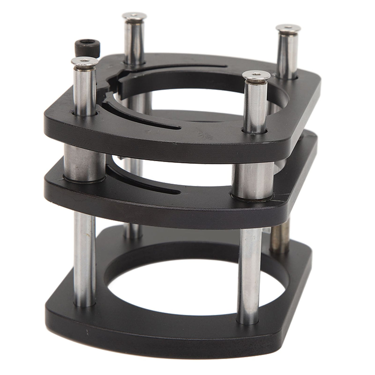 Trimming Machine Router Lift Table Base Aluminum Alloy Router Lift System with 4 Jaw Clamping Black