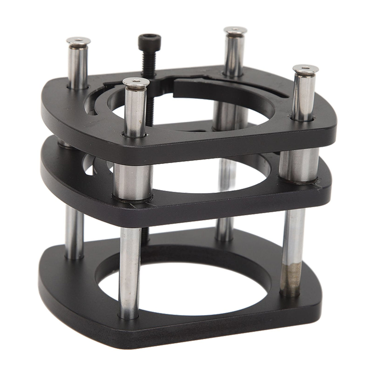 Trimming Machine Router Lift Table Base Aluminum Alloy Router Lift System with 4 Jaw Clamping Black