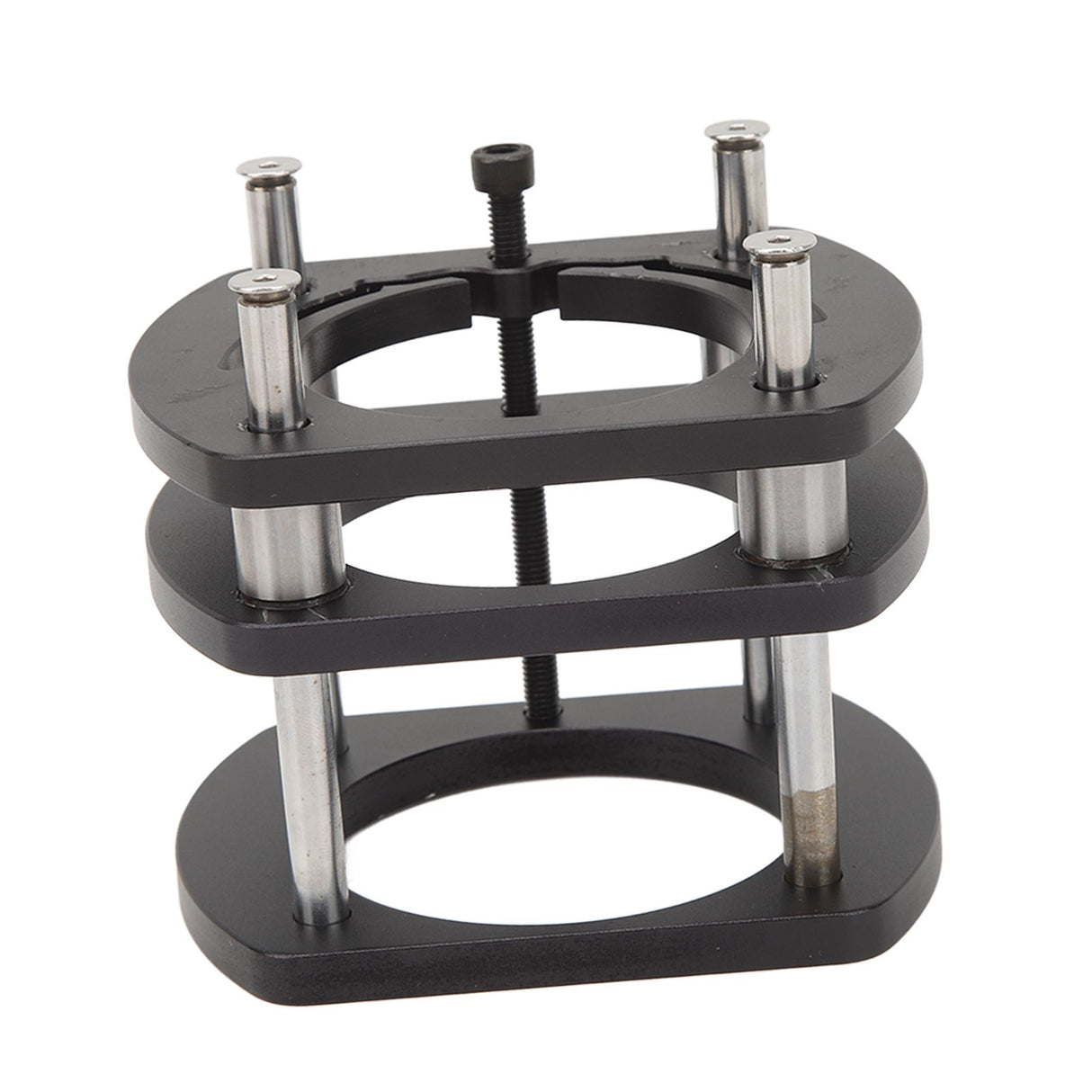 Trimming Machine Router Lift Table Base Aluminum Alloy Router Lift System with 4 Jaw Clamping Black