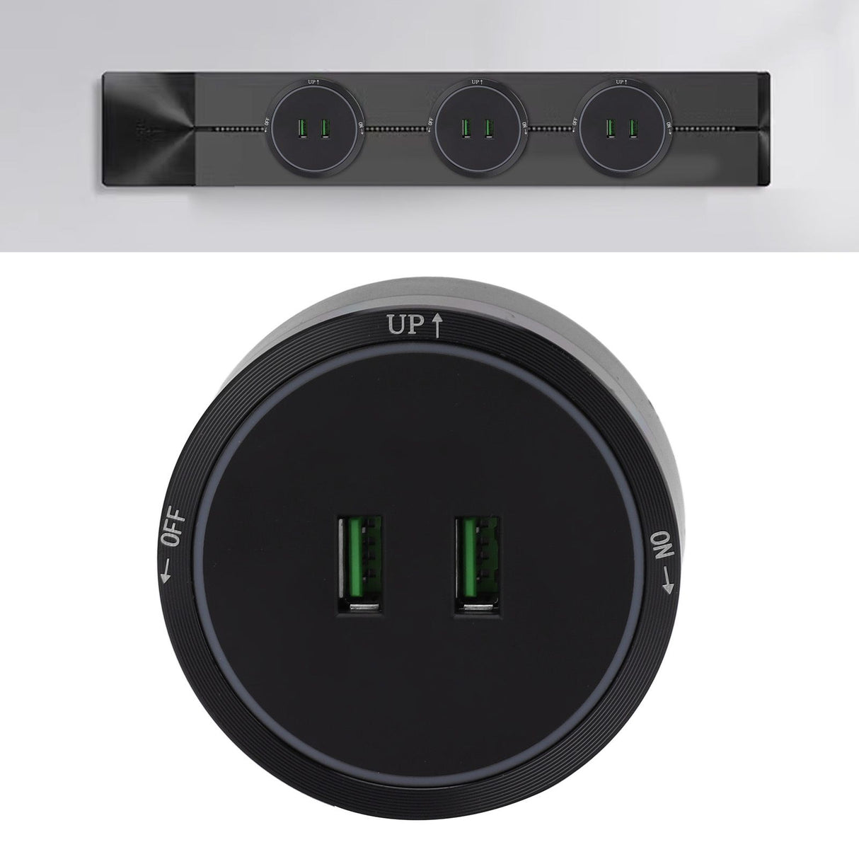 Power Track Socket Surface Mount USB Electric Socket Outlet 180 to 250v for Home Kitchen Sideboard Cabinet