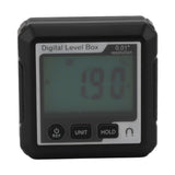 Digital Level Box Magnetic Data Lock Angle Slope Conversion Protractor Angle Finder Gauge for Carpentry Building Masonry Bevel Black White - Side View
